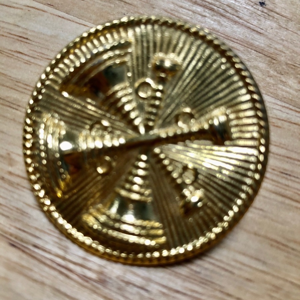 Blackinton 3 cross bugel pin-gold plated
